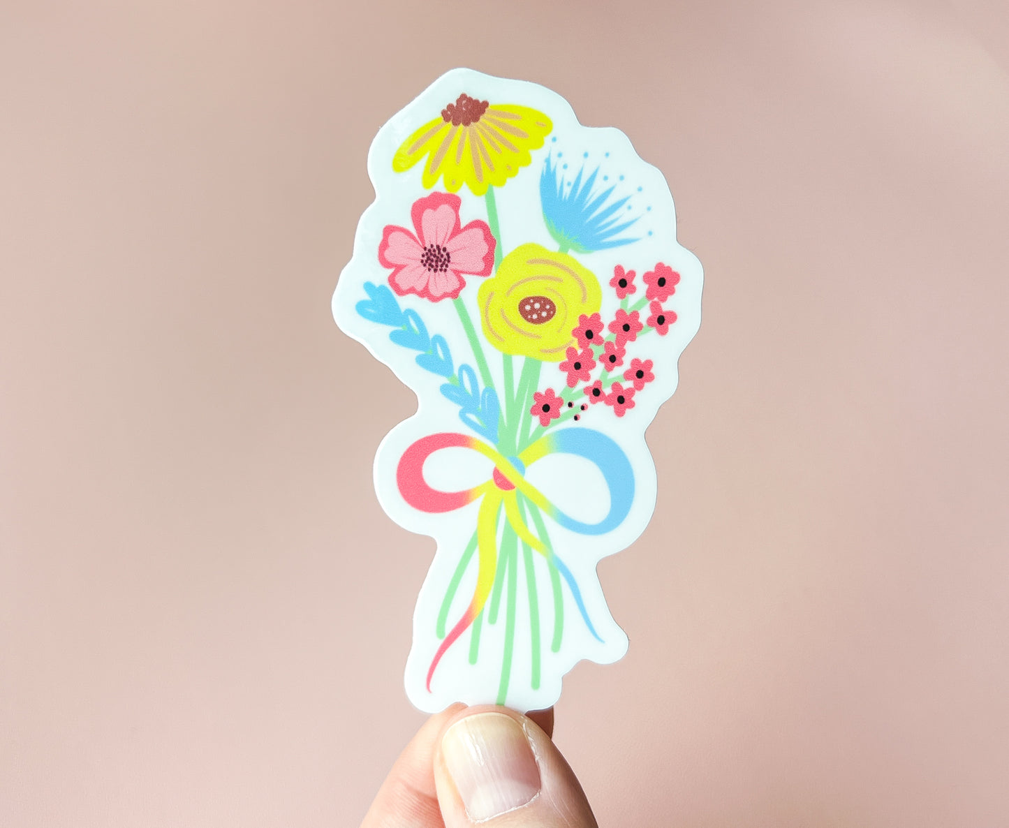 Pan Pride Flag Floral Bouquet Sticker