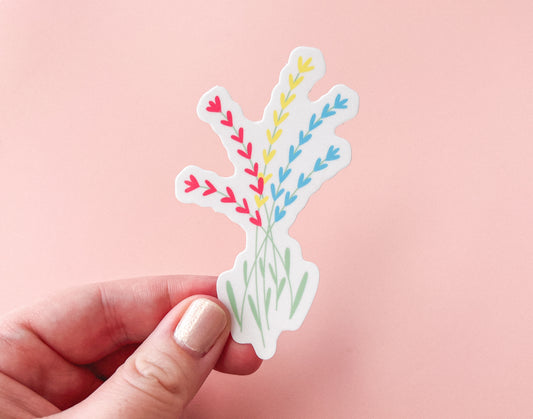 Pan Pride Flag Floral Sticker
