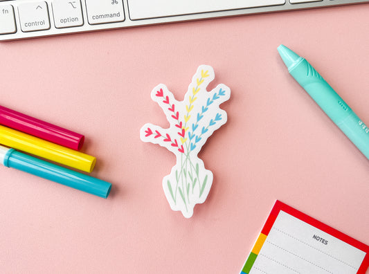 Pan Pride Flag Floral Sticker