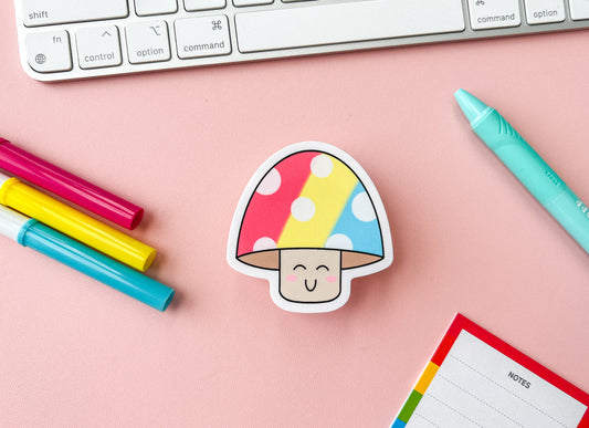 Pan Pride Mushroom Sticker