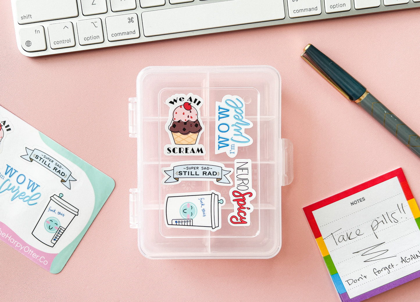Pill Case + NeuroSpicy Sticker Sheet
