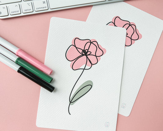 Poppy Line Art Print