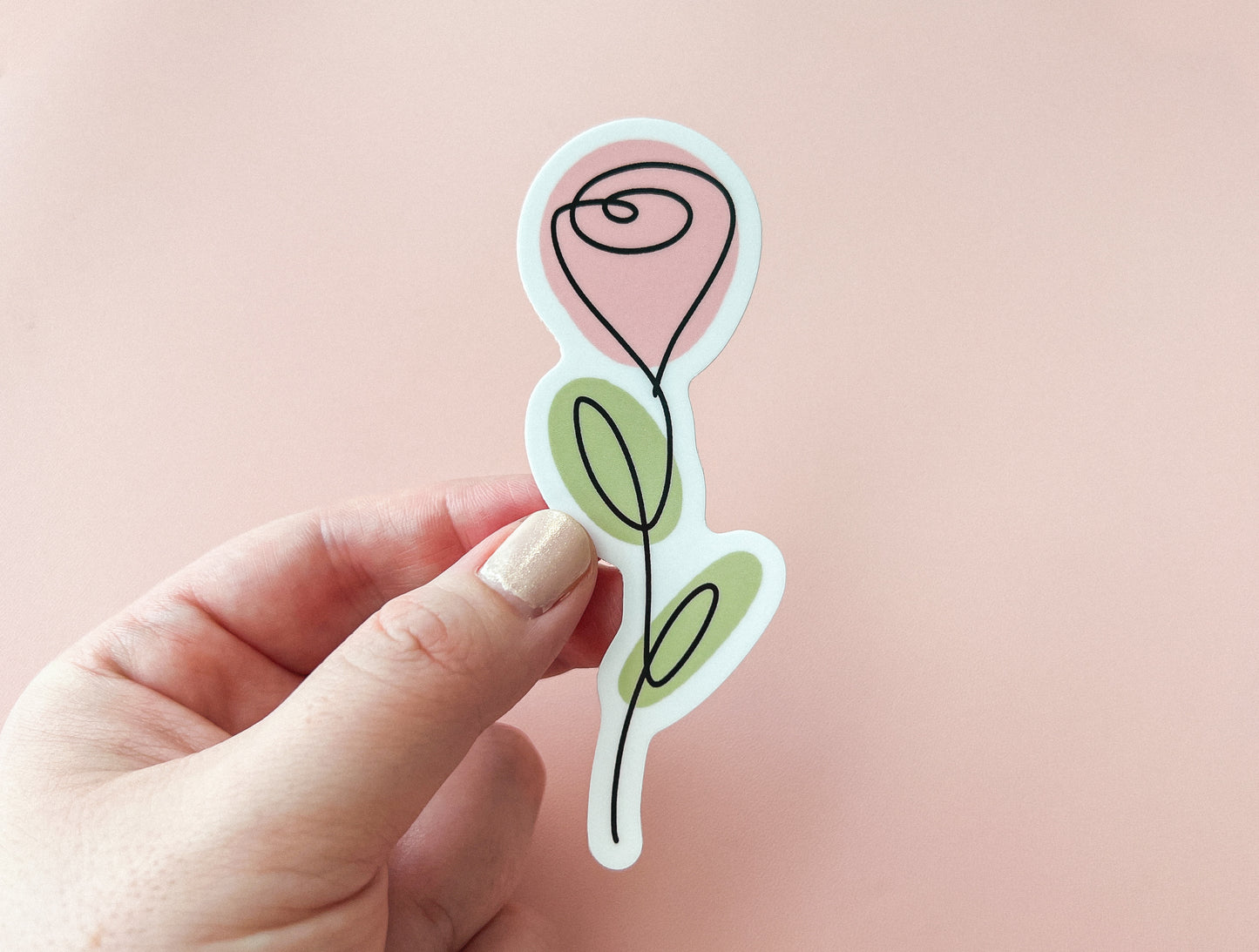 Minimalist Rose Line Art Sticker