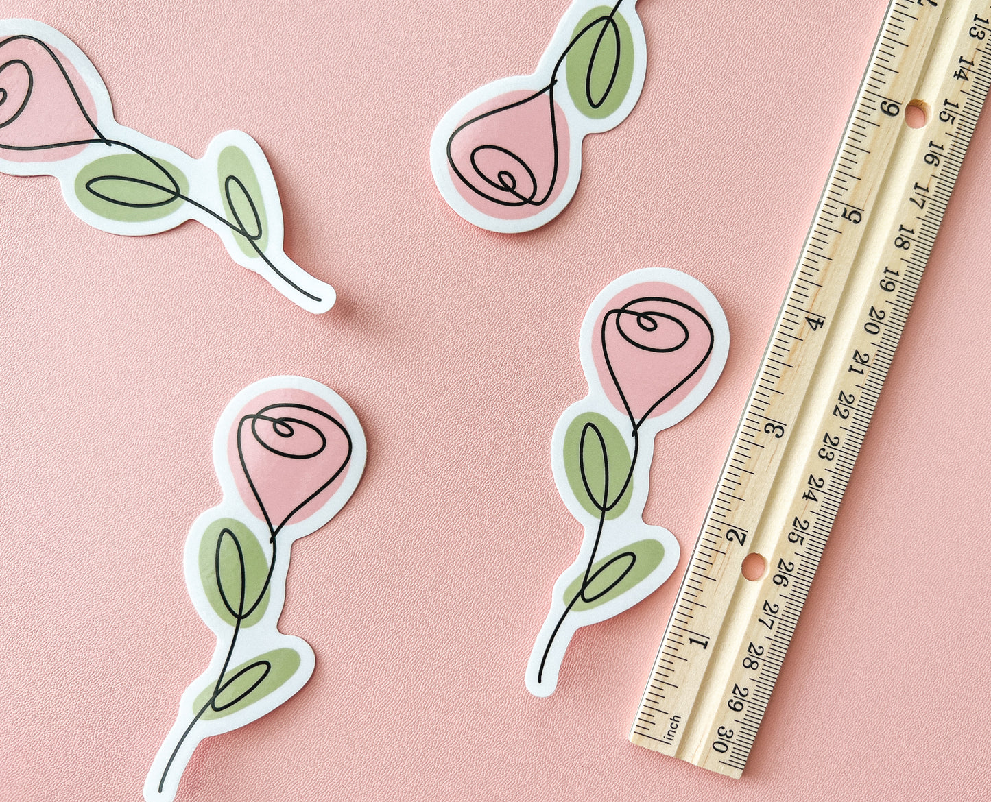 Minimalist Rose Line Art Sticker