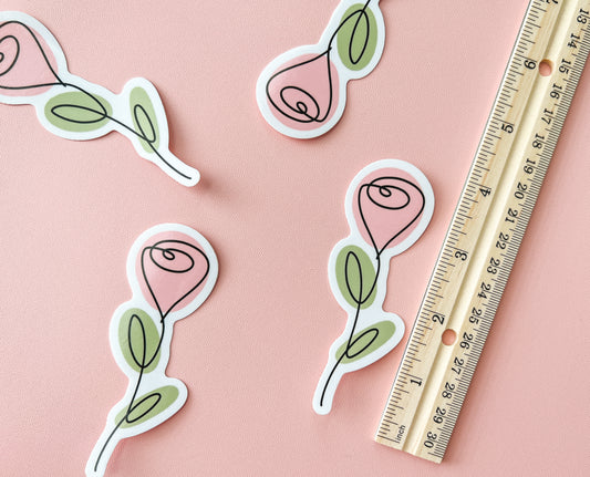 Minimalist Rose Line Art Sticker
