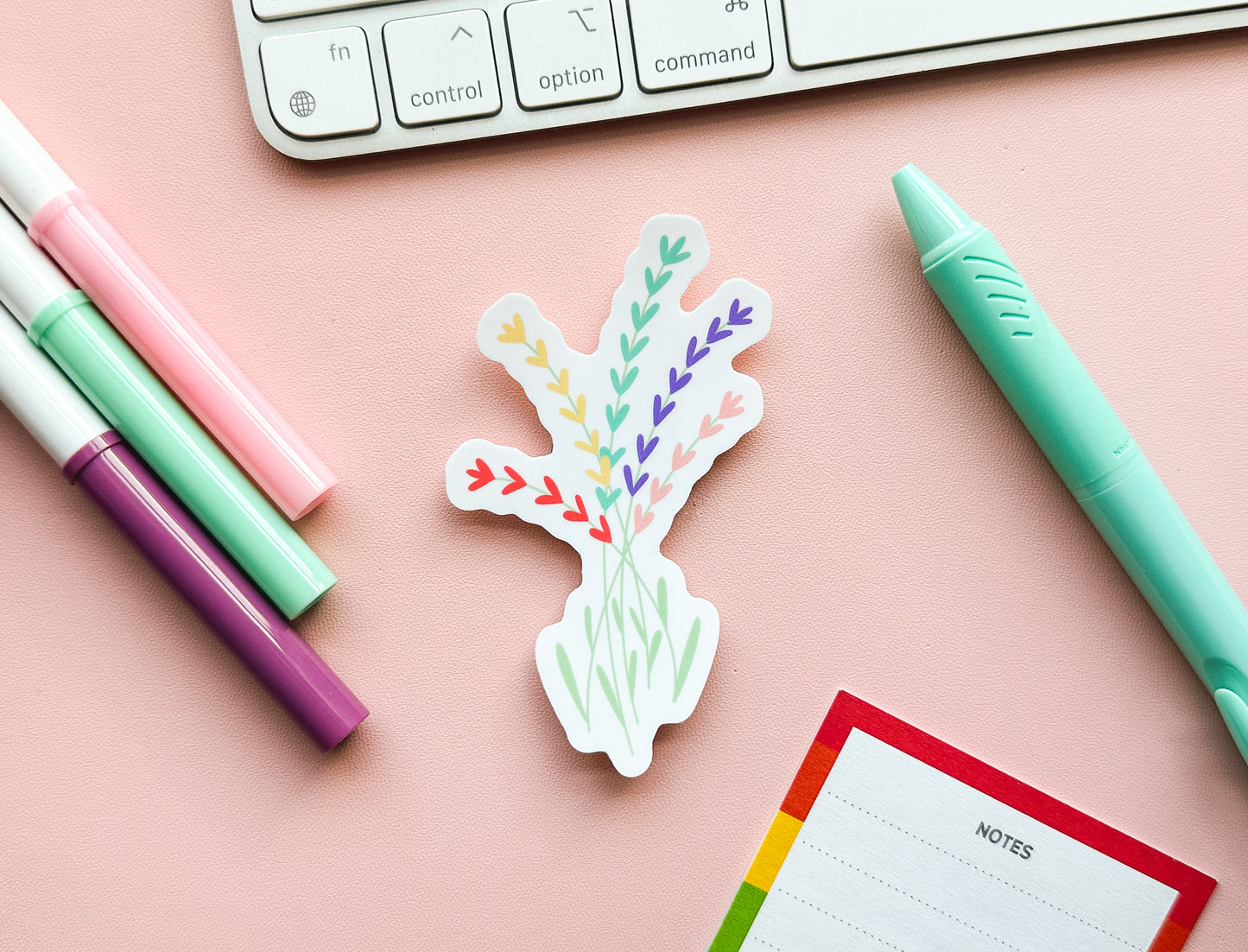 Sapphic Pride Flag Floral Sticker