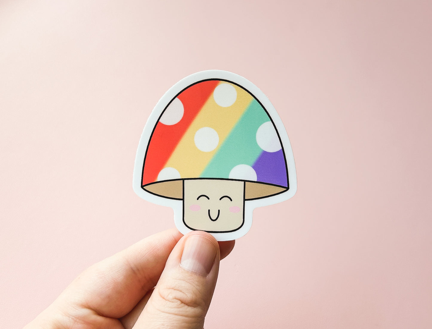 Sapphic Pride Flag Mushroom Sticker