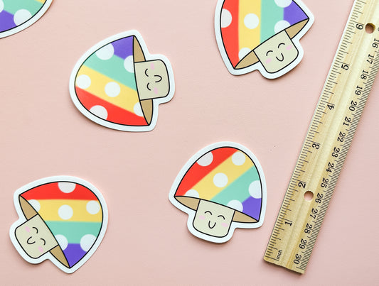 Sapphic Pride Flag Mushroom Sticker