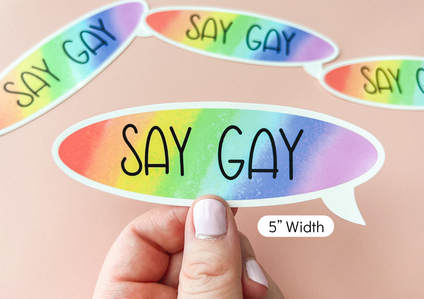 Say Gay Pride Flag Window Cling