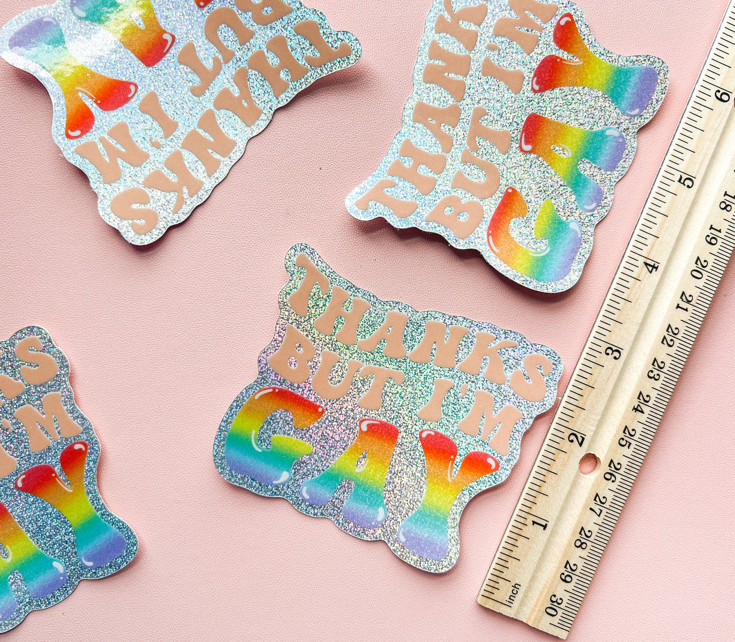 Thanks But I'm Gay Holo Sticker