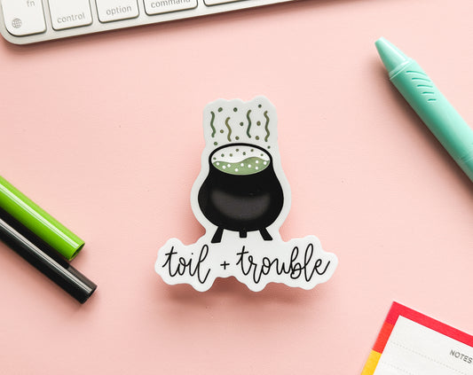 Toil + Trouble Cauldron Chrome Sticker