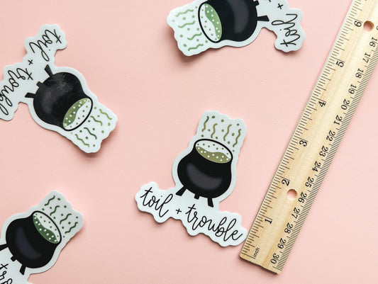 Toil + Trouble Cauldron Chrome Sticker