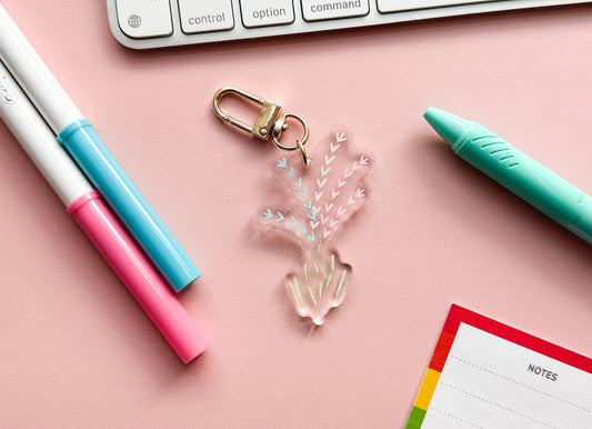 Trans Pride Flag Floral Keychain