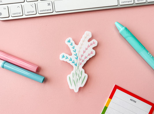Trans Pride Flag Floral Sticker