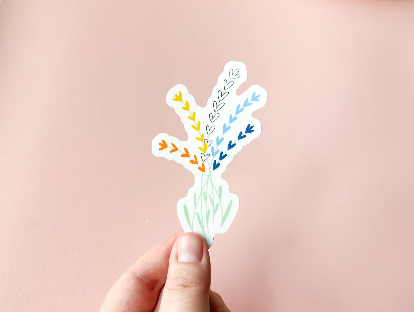 AroAce Sunset Subtle Floral Pride Sticker