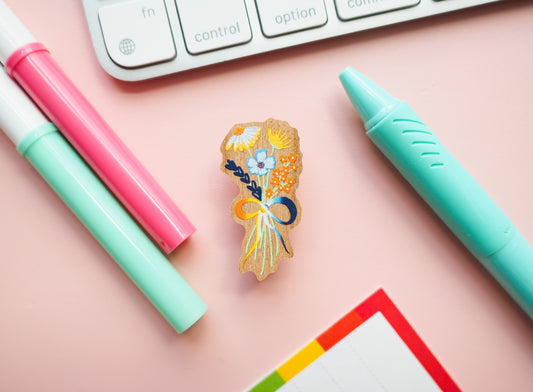 AroAce Subtle Pride Floral Pin