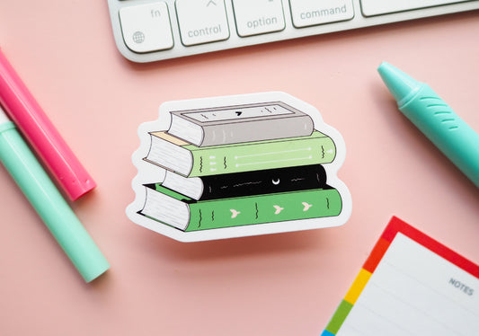 Aromantic Pride Flag Book Sticker