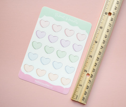 Blank Sweethearts Mini Candy Hearts Sticker Sheet