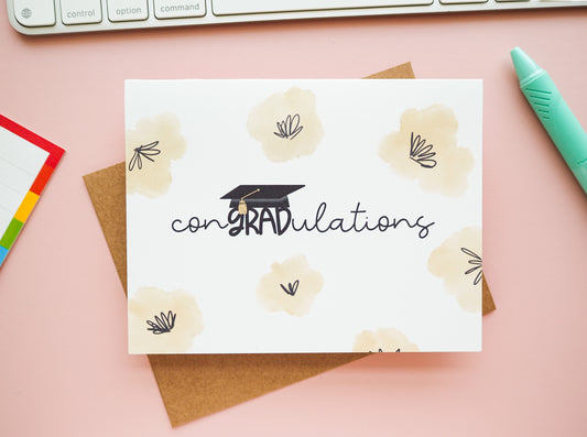 Happy Graduation Floral Greeting Card