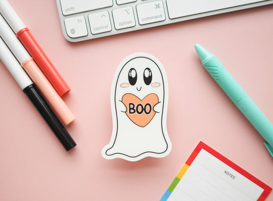 Glow in the Dark Super Spoopy Ghost Sticker