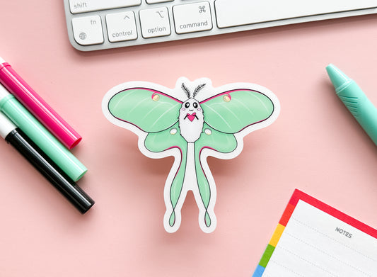 Luna Love Moth Clear Sticker