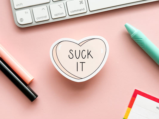Suck It Candy Heart Sticker