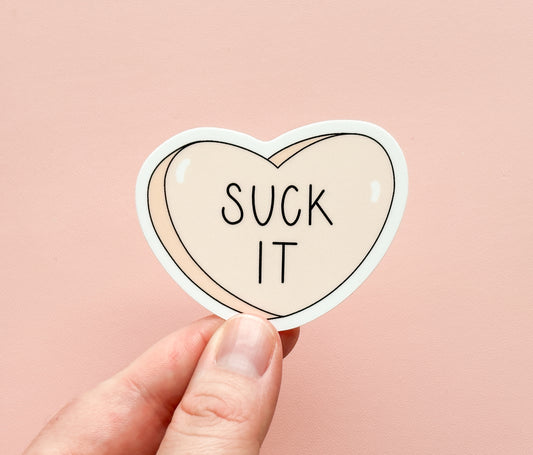 Suck It Candy Heart Sticker