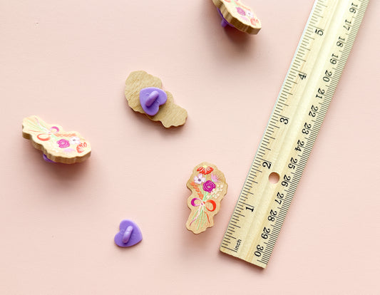 Lesbian Subtle Pride Floral Pin