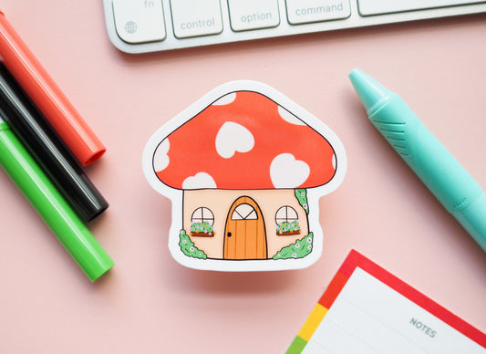 Cozy Mushroom House Sticker