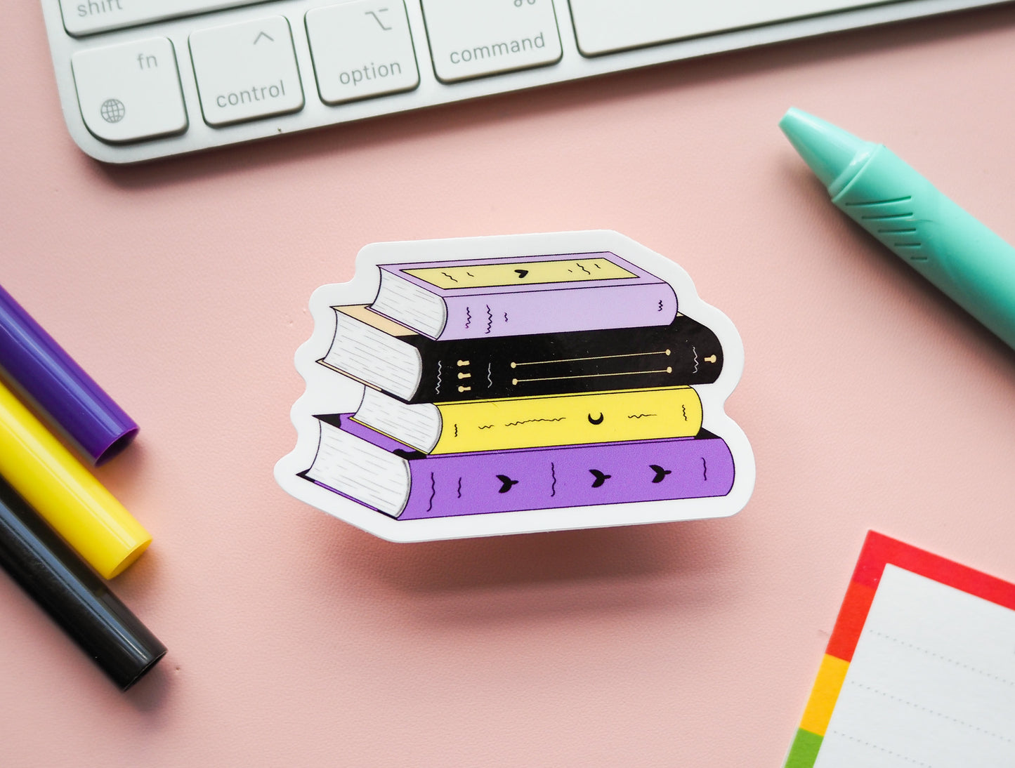 NonBinary Pride Flag Book Sticker