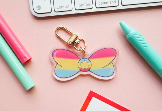 Pan Pride Flag Magical Bow Keychain