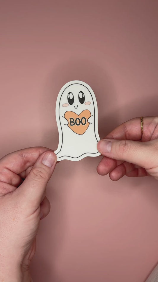 Glow in the Dark Super Spoopy Ghost Sticker