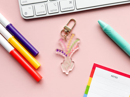 Sapphic Floral Subtle Pride Keychain