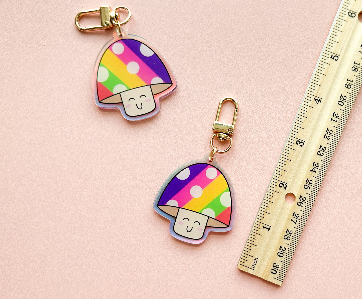 Sapphic Mushroom Subtle Pride Keychain