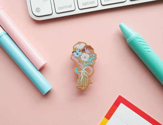 Trans Subtle Pride Floral Pin