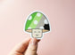 Aromantic Pride Flag Mushroom Sticker