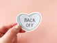 Back Off Candy Heart Sticker
