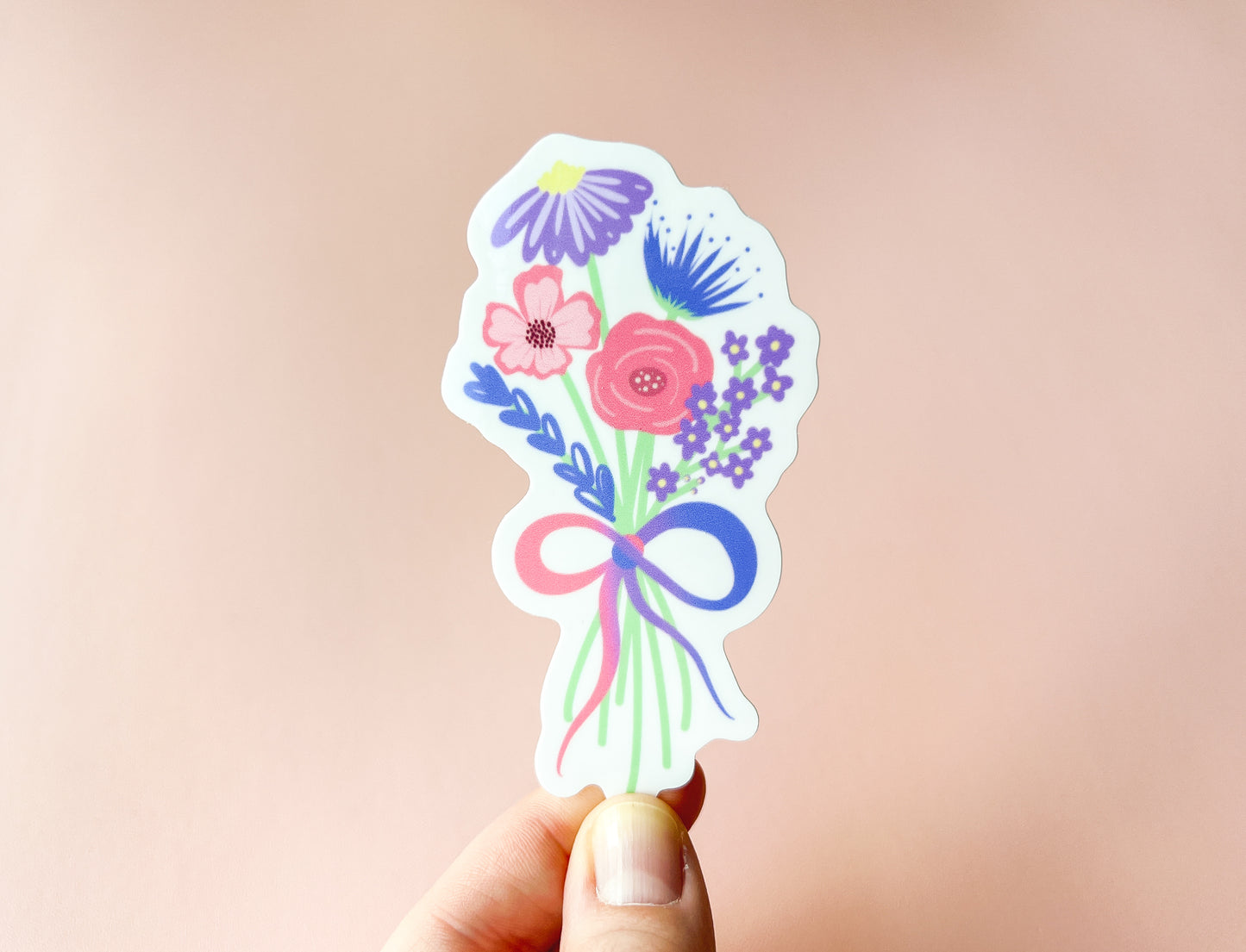 Bi Pride Flag Floral Bouquet Sticker