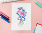Bi Pride Flag Bouquet Print