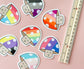 Bi Pride Flag Mushroom Sticker