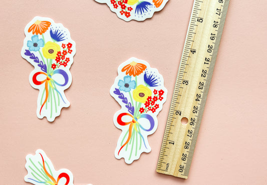 Gay Pride Flag Floral Bouquet Sticker