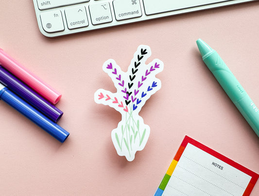 Genderfluid Pride Floral Sticker