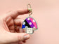 Genderfluid Pride Mushroom Keychain