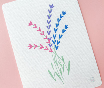 Bi Pride Flag Floral Art Print