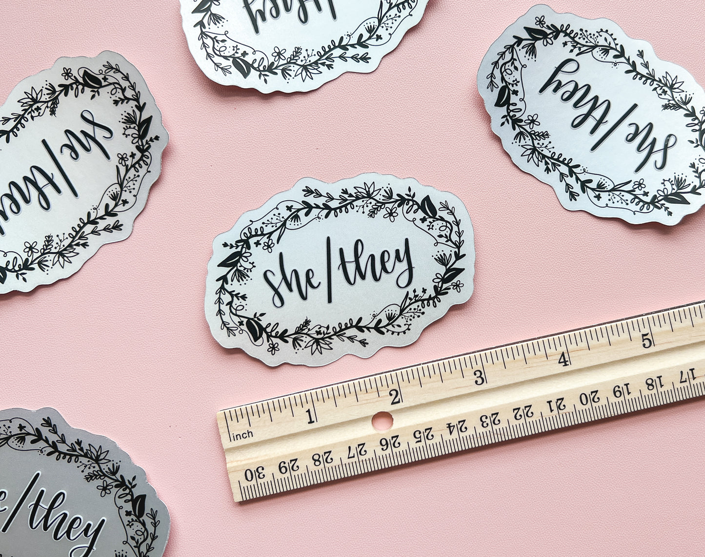 She/They Pronouns Sticker