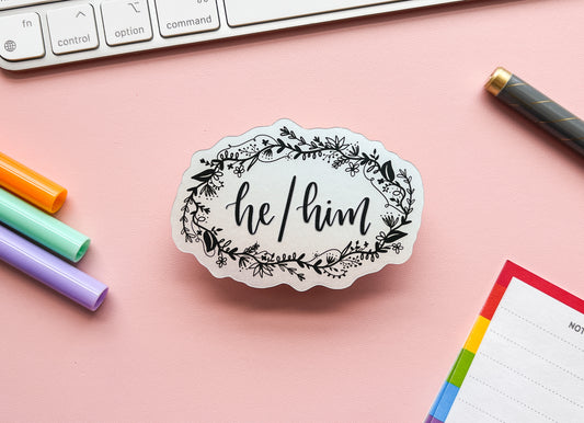 He/Him Pronouns Sticker