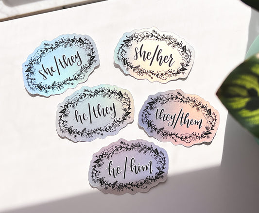 She/They Pronouns Sticker