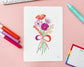 Lesbian Pride Flag Bouquet Print