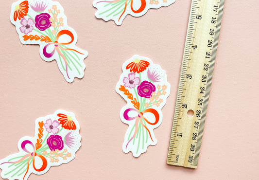 Lesbian Pride Flag Bouquet Sticker