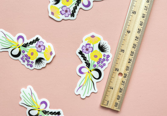 NonBinary Pride Flag Floral Bouquet Sticker